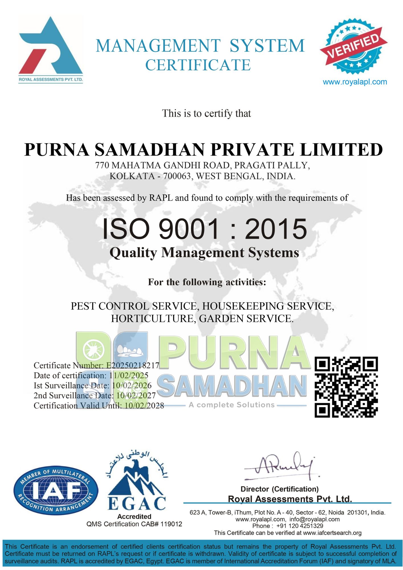 ISO certification